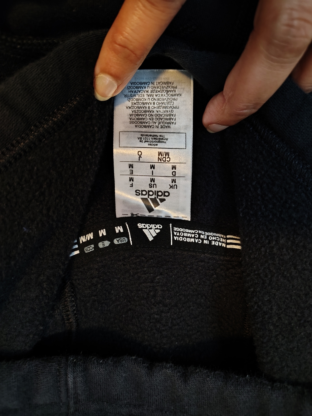 adidas Black Pullover Hoodie with Branded Neck Tape
